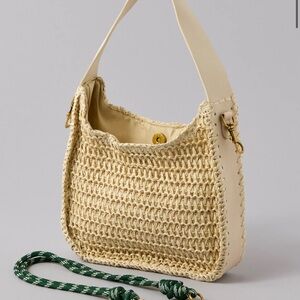 American Eagle Outfitters Cream and Green Shoulder Bag